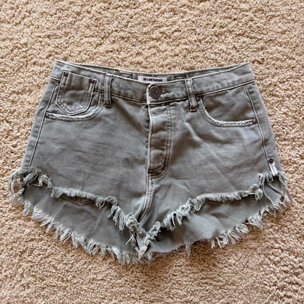 One teaspoon gray denim shorts 25